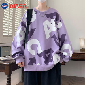 เสื้อฮู้ดคอตตอน NASA แขนยาว ทรงหลวม สำหรับผู้ชาย วัยรุ่น นักเรียน นักศึกษา ผ้าฝ้ายผสมโพลีเอสเตอร์ ปกติ ระบายอากาศได้ดี อบอุ่น