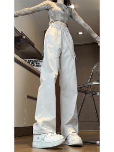 กางเกงขายาวทรงหลวมสไตล์อเมริกันสำหรับผู้หญิง กางเกงขายาวทรงลำลองสำหรับปีนเขา กางเกงขายาวแบบมีตะเข็บ กางเกงขายาวกันลม กางเกงขายาวกันฝน