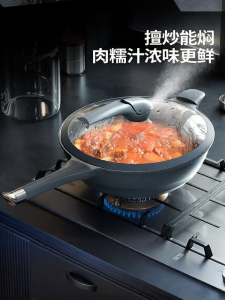 DUMIK | Non-Stick Pressure Blue Diamond Mica Schist Flat Bottom Frying Pan
