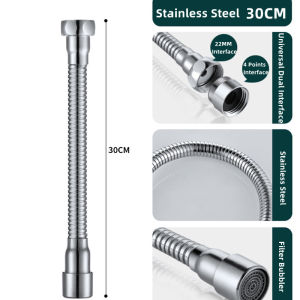 Stainless Steel 360° Universal Faucet Extender Anti-Splash Head Nozzle Aerator Bendable Sink Extension Hose Kitchen Accessories
