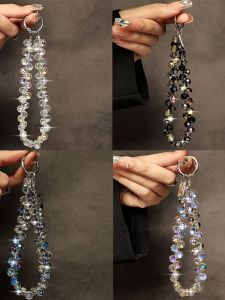 Luxurious Crystal Bead Hand Chain Strap Key Ring Bag Decorative Versatile Trendy Mobile Phone Case SIEWOLF Shiny Jewelry Accessory
