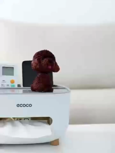 DAILYGO Ecoco Tissue Holder Desktop Storage Organizer Box Sleek Design with Phone Holder on Top Desktop Tissue Holder Tissue Storage Organizer Box