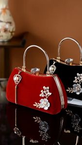 Clutch nữ dự tiệc túi cầm tay charm ngọc sang trọng LILA CNHO45