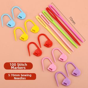 DIKALI | Knitting Tool Kit Hat U-Shaped Cable Needle Crochet Hook Large Eye Plastic Marker Pin
