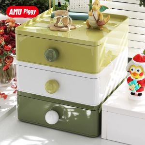 AMU·PIGGY | Dopamine Styled Desk Organizer Box