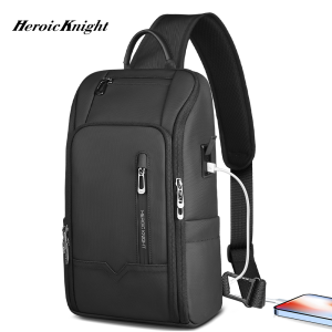 Heroic Knight Fashion Sling Bag Men Multifunction Cycling Crossbody Bag Waterproof USB Travel Shoulder Satchel Casual Chest Pack