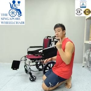 ViN-46A5S Lightweight Wheelchair Elderly Pushchair Armrest Lift Up Detachable Footrest Washable Cushion Seat rest backrest & Anti-tipper