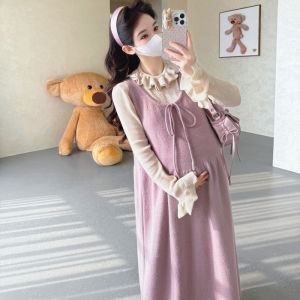 Winter Fashionable Pregnant Womens Dress Set