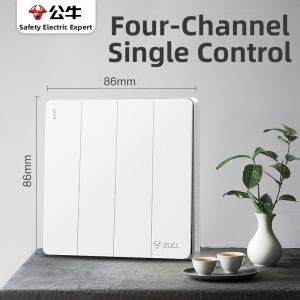 Bull | Bull 86-Type Dark Mounted 5-Hole Air Conditioner Socket Panel Multi-Purpose Wall Switch 16A White Color for Official Flagship Store