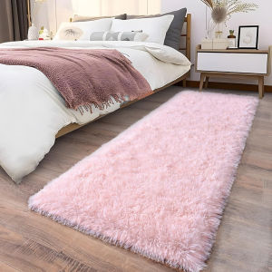 VIKAMA Long Plush Runner Rug Super Soft Fluffy Bedroom Dorm Bedside Carpet Living Room Hallway Mat Home Decoration