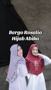 Baru Abika Hijab Bergo Rosalia AB 360 Maroon Bahan Stella Premium Jilbab Pad Two Tone