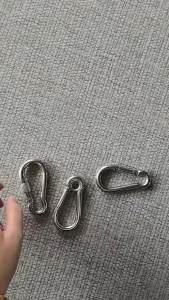 M6/M8/M10 Multifunctional 304 Stainless Steel Spring Snap Carabiner Quick Link Lock Ring Hook Snap Shackle Chain Fastener Hook