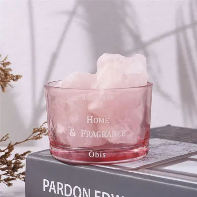 Essential Oil Diffuser with Natural Crystal Rocks Passive Diffuser with Healing Crystals USB Charger Wood Base Diffuser