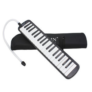 37 คีย์ Melodica Pianica กระเป๋าถือ สำหรับผู้เริ่มเรียนเริ่มต้นสีดำ