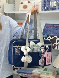 Oxford Cloth Commuter Crossbody Bag Uniform Style Student Shoulder Bag Korean Style Detachable Strap Multi-Compartment Bag