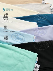 Battles Summer Cool Sensation Short Sleeve T-Shirt Sorona Basic Loose Casual Sun Protection Nine Colors Youth Fashion Cotton 100%