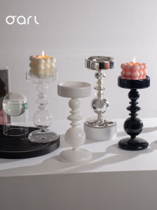 เทียนตกแต่งบ้านสไตล์ฝรั่งเศส ทรงเรขาคณิต กลิ่นหอมธรรมชาติ วัสดุแก้ว ตกแต่งสำหรับห้องนั่งเล่น ชั้นวางของ เทียนประดับตกแต่งบ้าน