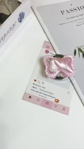 3D Love Heart Bow Knot Silk Magnetic Phone Griptok Grip Tok Stand Holder New 3D Support For iPhone 18 Finger Ring Holder Bracket