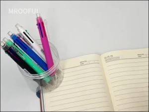 6 In 1 Multicolor Roll Ball Pen Set with Refills Lead 5 Color Ballpoint Pen and 1 Pencil Core Creative Multifunction Marking Pen