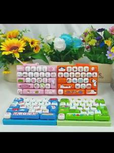 Bandai | Cute Cartoon 26Grid Keycap Clicker Anti Stress Fidget Keyboard Keychain Decompression Button Cartoon Hand Relax Party Favor Gift