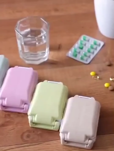 Wheat straw medicine storage pill box organiser Grid type pill box
