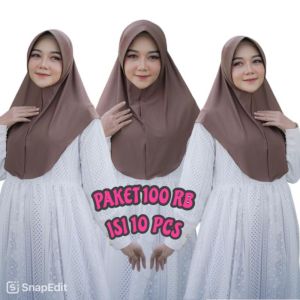 (100 RIBU DAPAT 10 HIJAB) HIJAB BERGO HAMIDA LABEL AKRILIK SIZE M JERSEY STANDAR (RIQUEST WARNA DI CHAT)