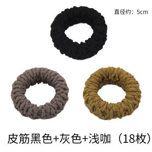 Thickened High Elasticity Headband Towel Circle Colored No Seam Hair Tie Tail Headband Hair Accessory Popcorn Pattern