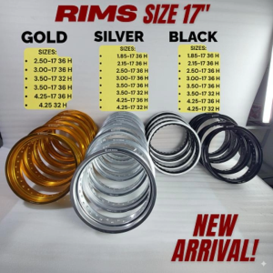 Aluminum Alloy Motorcycle Rims 17 -- 185 2.15 2.50 3.00 3.50 4.25 - Black Silver Gold - 32 36 40 Holes Type Red Indian
