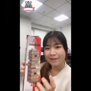 บล็อกไม้ตึกถล่ม เกมส์ต่อตึกของเล่นไม้จังก้า สินค้าพร้อมส่ง