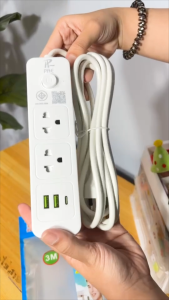 Naju ปลั๊กไฟ ปลั๊ก3ตา ความยาวสาย 3/5/10เมตร ปลั๊กพ่วง มีช่องสำหรับ USB และ Type C มีมอก. ปลั๊กสายต่อพ่วง ป้องกันไฟกระชาก