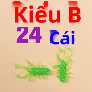 24 Mồi Câu Cá Mềm Hình Sâu Nhỏ Nhiều Màu Sắc 30mm TPE Nổi Bằng Silicon Dùng Để Câu Cá Ngựa Cá Biển Cá Sông Cá Trê