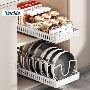 Veckle Adjustable Pull Out Basket & Pot Rack: A Versatile Storage Solution