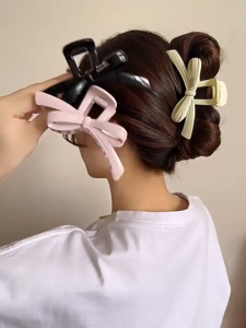 Fashion Bow Large Hair Claws Hairpins Korean for Women Acrylic Hair Clips Ponytail Hair Accessories