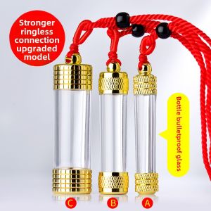 Thangka Niche for a Statue of the Buddha Transparent Phial Tube Men and Women Pendant Pendant Cinnabar Bottle Necklace Can Be Opened Hollow