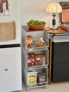 Vintage Multi-layer Snack and Beverage Trolley Storage Rack