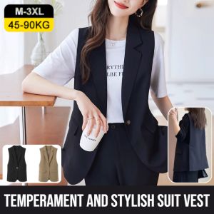 [Goddess Style] Temperament And Stylish Suit Vest Womens Suit Vest One Button Vest Jacket Lightweight And Comfortable