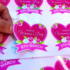 Tem Dán 8/3 Happy Women Day Decal Dán Trang Trí Hộp Quà Giỏ Hoa Thiệp Tặng Chúc Mừng Ngày Quốc Tế Phụ Nữ 8 Tháng 3.