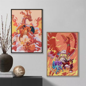 DIY Oil Painting Kit Pokemon Pikachu Art Paint By Numbers Canvas Wall Art Home Gift Frameless