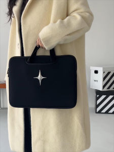 Original Personality High-End Cold Tone Metal Cross Star Notebook Computer Storage Bag Womens 13/14 Inch Handheld 11 Inch Tablet 15.6 Inch Tablet Bag Inner Bag Cartoon INS Style