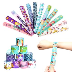 10pcs Mermaid Clap Circle Wristband Toys For Under The Sea Birthday Party Decorations Girls Gift