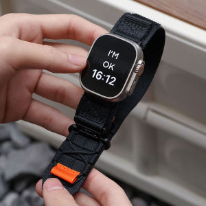 Nylon Loop Strap For Apple Watch Ultra 2 49mm Series 9 8 7 45mm 42mm 44mm 40mm Sports Tactical Woven Strap For iWatch 6 5 4 3 2 1 se