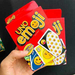 Bộ Bài Board Game UNO Emojis Edition Card Game 112 thẻ bài giấy cứng có bo góc