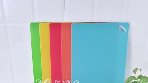 6Pcs Colorful Flexible Plastic Non-slip Chopping Block Christmas Cutting Board Cutting Mats With Food Icons Kitchen Tools
