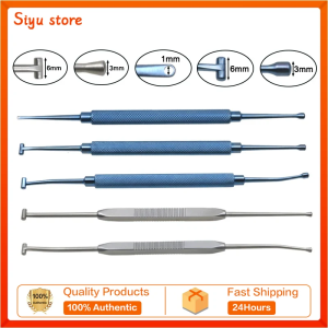 GREATLH Scleral Depressor with Pocket Clip Double-ended Autoclavable Stainless Steel Titanium Alloy Eyelid Health Tools