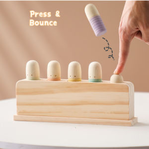 Wooden Pop Up Toy Press and Release Sensory Activity Toys STEM Montessori Matching Toys Preschool Learning Educational Toys Gifts for Kids for 1 Year Old Boy and Girls