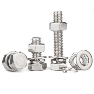 304 Stainless Steel External Hexagonal Bolt Screw Nut Set Complete Accessory Screw Combination M5 M6 M8 M10 M12 Hardware Tools