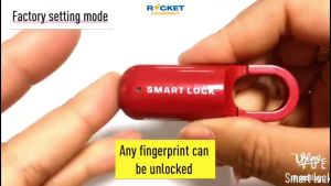 Smart Fingerprint Lock Mini Padlock for Jewelry Box Lock Drawer Important Documents Lock 60mAh Black/Red