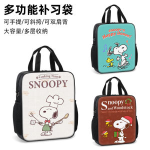 Snoopy Tutor Bag High Aesthetic Value Ins Style Girls Boys Elementary School Homework Handbag Lightweight Canvas Book Bag Waterproof Art Supplies Bag