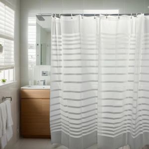 Bathroom Shower Curtain Waterproof Bathtub Bathing Curtains Semi-transparent  PEVA Shower Curtains Bathtub Curtain with Hooks