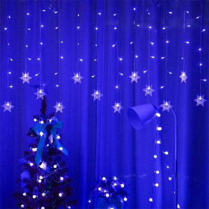 Christmas Light Led Snowflake Curtain Icicle Fairy String Lights Outdoor Garland Home Party Garden 2025 New Year Decoration